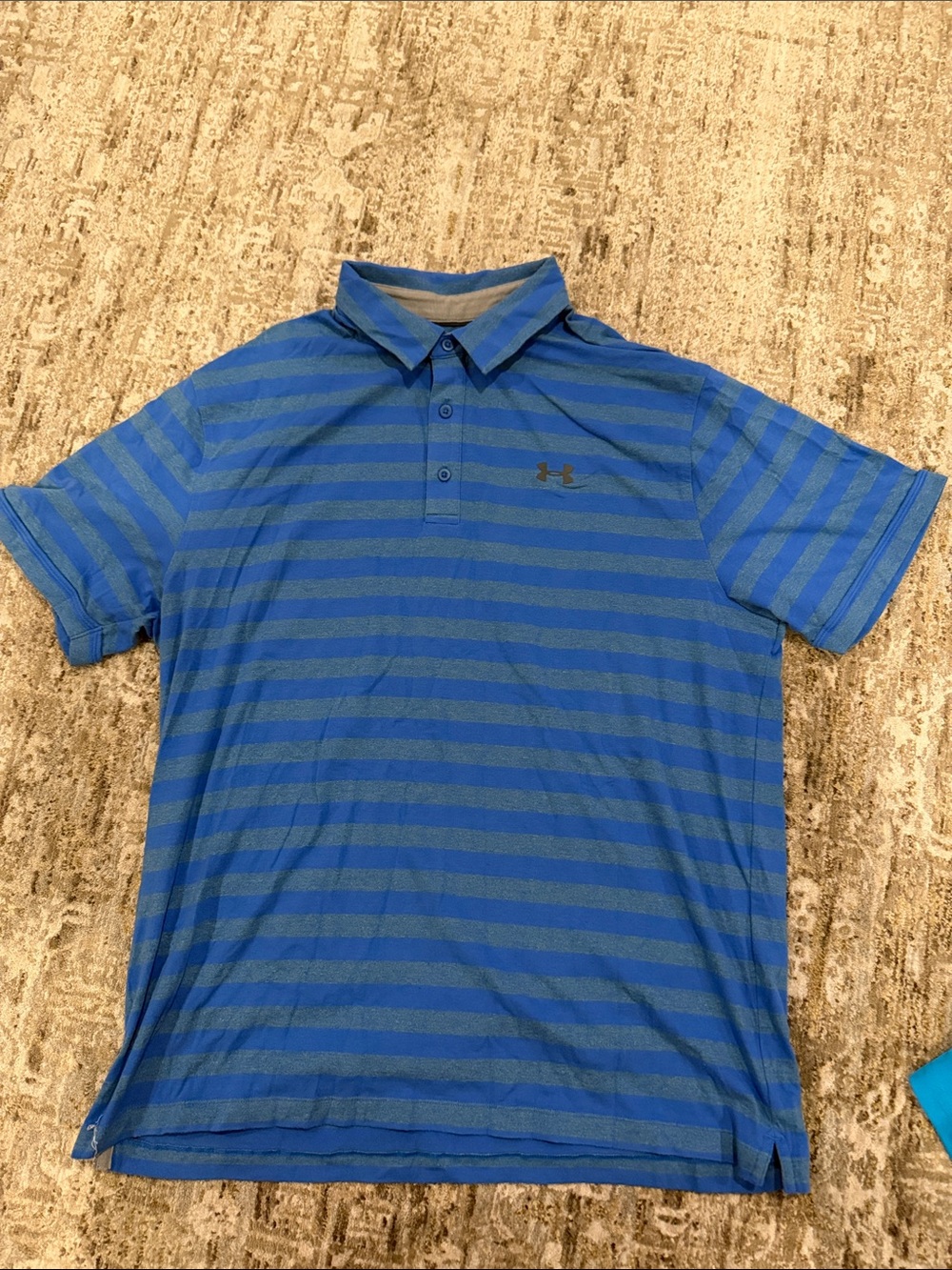 Under Armour Men's Blue Striped Polo Shirt